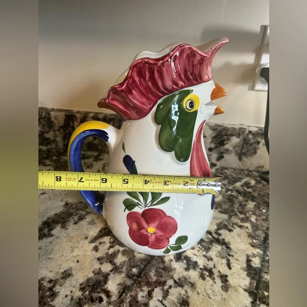 VINTAGE‎ Rooster Vase Cookie Jar Hand painted Ceramic farmhouse